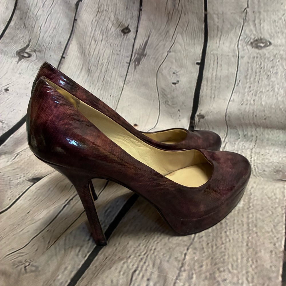 Vampy Corporate Goth Purple Patent Leather‎ Stiletto Platform Pumps Heels  8.5M